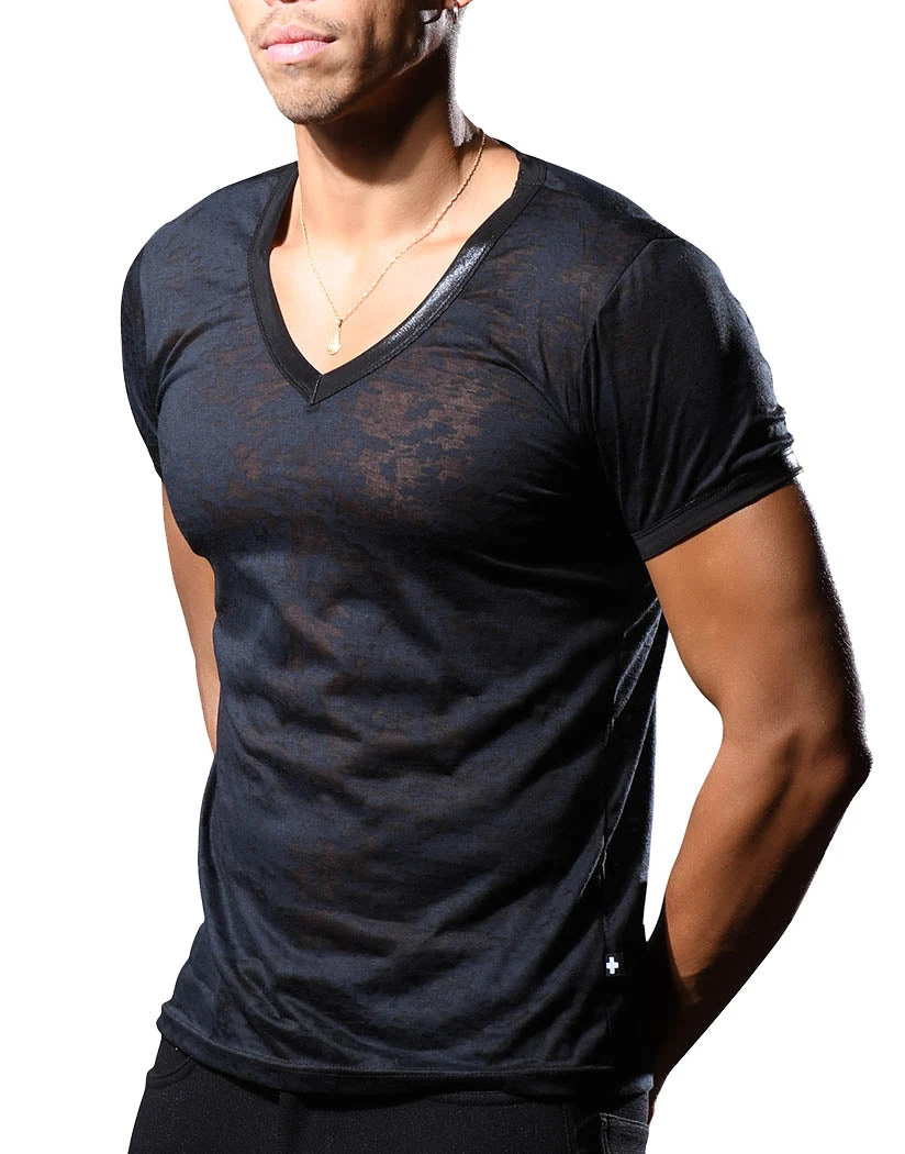 Andrew Christian Carbon Burnout V-Neck Tee 10372 4 Andrew Christian Carbon Burnout V-Neck Tee 10372 - Image 2