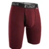 2UNDR Swing Shift Long Leg Boxer Brief Burgundy 2U01LL
