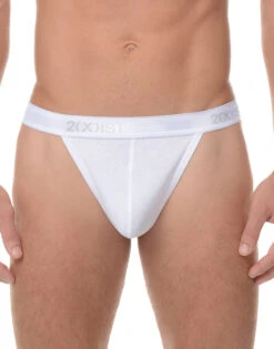 2xist Men's 3-Pack Essential Core Y-Back Thongs 020302 -Shop BoldBrief 2xist 020302 WHITE b