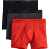 2xist Men's 3-Pack Essential Boxer Brief 020304 -Shop BoldBrief 2xist 020304 Black Charcoal Poppy Red 967 FLAT