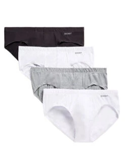 2xist Men's 4-Pack Essential Cotton Bikini Heather Grey/White/Black/White 020432