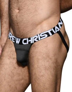 Andrew Christian Active Sports Jock W/ Almost Naked 92698 -Shop BoldBrief 92698Jock Charcoal Dec 02