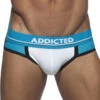 Addicted Push Up Sport Cotton Jock Underwear White/Blue AD744 -Shop BoldBrief Addicted AD744 White B 2