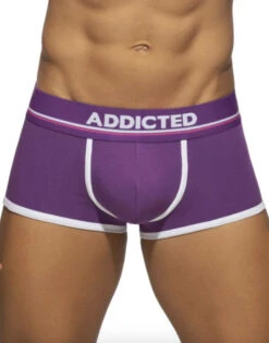 Addicted Double Stripe Cotton Trunk AD2136 -Shop BoldBrief Addicted AD2136 Violet B 1