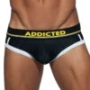 Addicted Sport Mesh Black/Yellow Stripe Brief AD738 -Shop BoldBrief Addicted AD738 Black Yellow 10 B 2