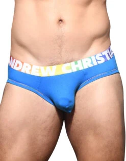 Andrew Christian Almost Naked Cotton Pride Brief 91932 11 Andrew Christian Almost Naked Cotton Pride Brief 91932 -Shop BoldBrief April 91932Brief Blue01