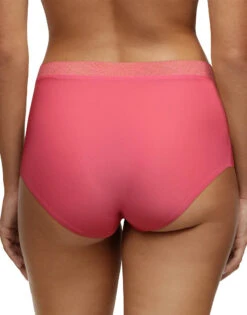 Chantelle Soft Stretch High Waist Brief With Lace Rose Amour 11G7 -Shop BoldBrief C11G70 0BT TU SOFTSTRETCH FULLBRIEFLACE BRIEF BK HD