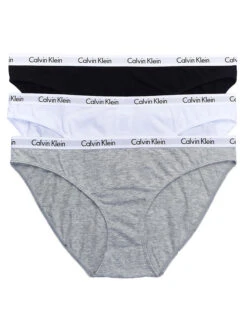 Calvin Klein Women 3-Pack Carousel Bikini QD3588 7 Calvin Klein Women 3-Pack Carousel Bikini QD3588 -Shop BoldBrief CKW QD3588 BlackWhiteGrey FLAT