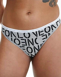 Calvin Klein CK One Cotton Thong 2-Pack QD3788 -Shop BoldBrief CKW QD3788 WhiteStencilGreyHeather B 4