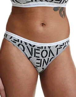 Calvin Klein CK One Cotton Bikini 2-Pack QD3789 -Shop BoldBrief CKW QD3789 WhiteStencilOne GreyHeather 921 B 6