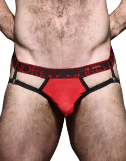 Andrew Christian Scarlet Mesh Y-Back Thong W/ Almost Naked 92316