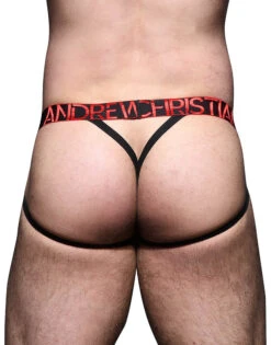 Andrew Christian Scarlet Mesh Y-Back Thong W/ Almost Naked 92316 6 Andrew Christian Scarlet Mesh Y-Back Thong W/ Almost Naked 92316 -Shop BoldBrief Dec 92316Jock Thong05