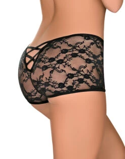 Exposed Lace Crotchless Sheer Panty 3 Pack Queen Size Black G3PK108 -Shop BoldBrief Exposed G3PK108 Black B 4