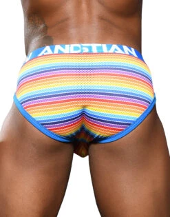 Andrew Christian Sunset Stripe Mesh Brief W/ Almost Naked 92061 7 Andrew Christian Sunset Stripe Mesh Brief W/ Almost Naked 92061 -Shop BoldBrief June 92061Brief05