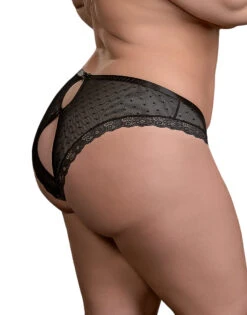 Exposed Unwrap Me Crotchless Peek-a-Boo Panty M115 -Shop BoldBrief M115BLK ALT QS