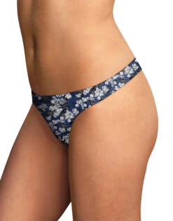 Maidenform Comfort Devotion Thong 40149 -Shop BoldBrief Maidenform 40149 Black and Navy Blossoms B