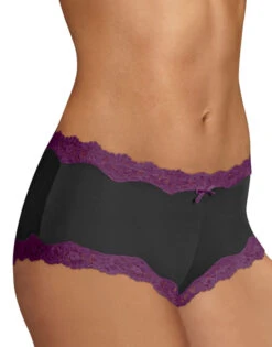 Maidenform Cheeky Scalloped Lace Hipster 40837 -Shop BoldBrief Maidenform 40837 Black w Rum Raisin B
