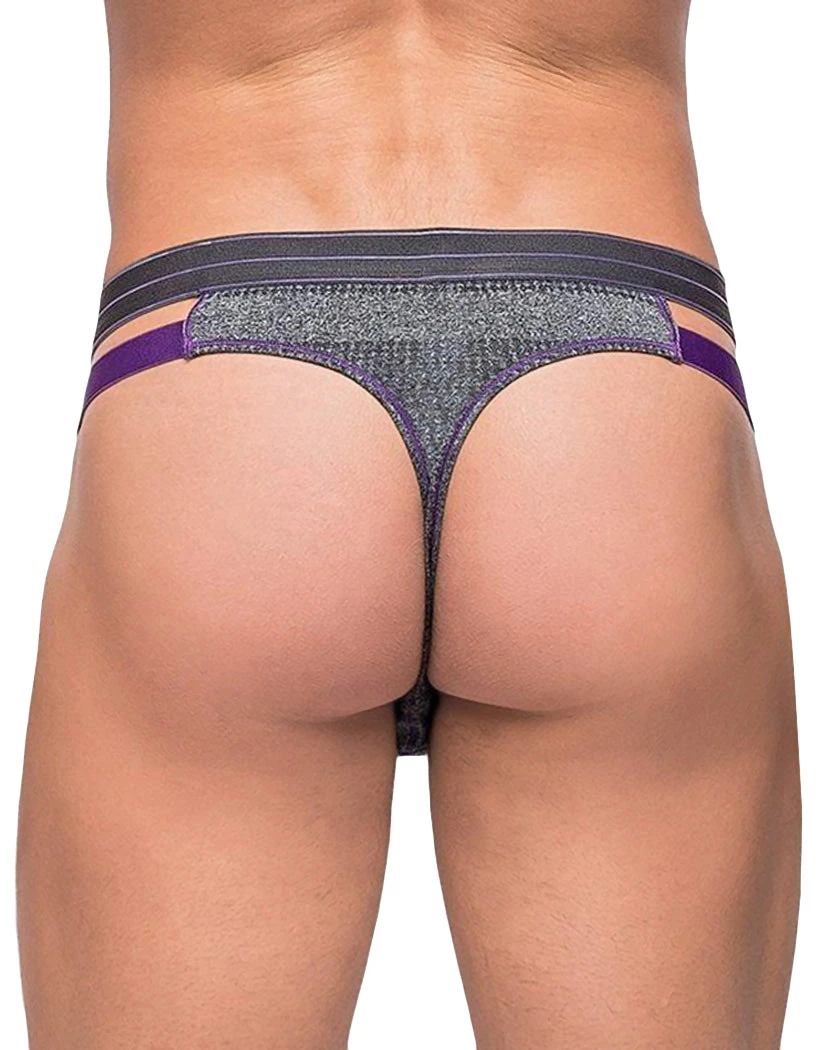 Male Power Cutout Thong Heather Haze 411-244 4 Male Power Cutout Thong Heather Haze 411-244 - Image 2