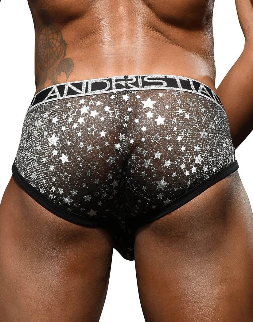 Andrew Christian Metallic Stars Mesh Brief W/ Almost Naked 92444 3 Andrew Christian Metallic Stars Mesh Brief W/ Almost Naked 92444