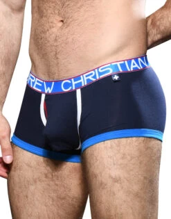 Andrew Christian Fly Tagless Boxer W/ Almost Naked 92188 -Shop BoldBrief Oct 92188Boxer Navy02