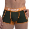 PUMP! Squad Low Rise Cotton Mesh Jogger Trunk Green/Orange/White 11080 -Shop BoldBrief PUMP 11080 Green Orange B 1