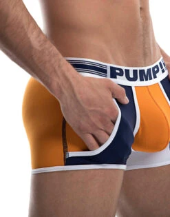 PUMP Varsity Low Rise Cotton Mesh Jogger Trunk Orange/Navy/White 11081 -Shop BoldBrief PUMP 11081 Navy Orange B 3