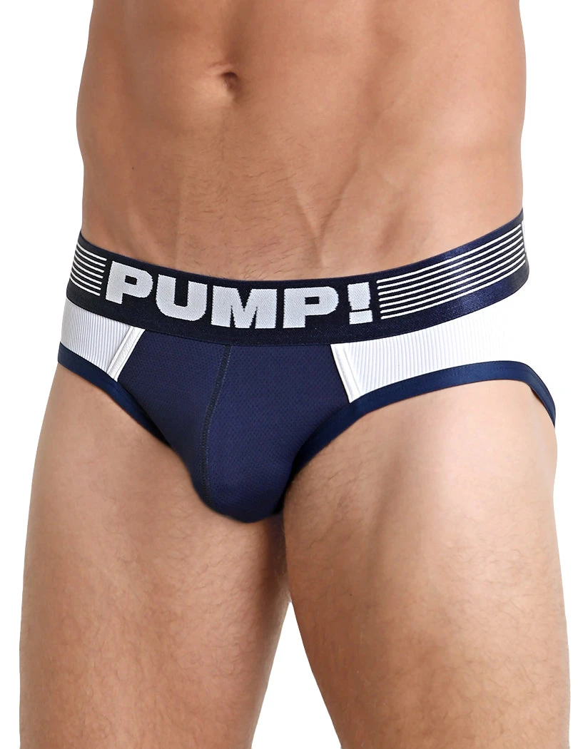 PUMP! Men's Ribbed Low Rise Mesh Brief Navy 12042 3 PUMP! Men's Ribbed Low Rise Mesh Brief Navy 12042