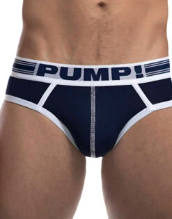 PUMP Sailor Low Rise Cotton Mesh Brief Navy/White 12045