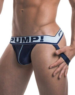PUMP! Men's Blue Steel Low Rise Mesh Jock Navy 15024