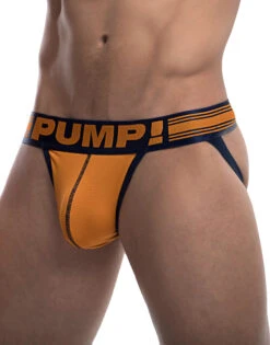 PUMP Varsity Low Rise Cotton Mesh Jockstrap Orange/Military Green 15040 7 PUMP Varsity Low Rise Cotton Mesh Jockstrap Orange/Military Green 15040 -Shop BoldBrief PUMP 15040 Orange B 2
