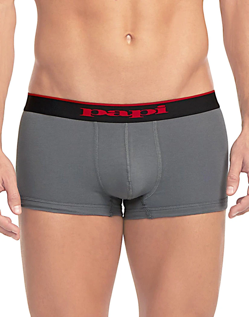 Papi 3-Pack Cotton Stretch Brazilian Trunk Black/Red/Grey 3 Papi 3-Pack Cotton Stretch Brazilian Trunk Black/Red/Grey