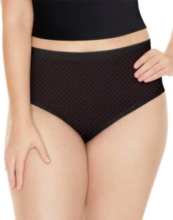 Playtex Cotton Comfort Briefs 5-Pack PLCCBF -Shop BoldBrief Playtex PLCCBF Deep Syrah Print Out of the Blue Dot Print Deep Syrah White B