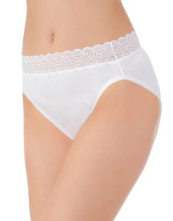Vanity Fair Flattering Lace Cotton Stretch Hi Cut Brief 13395