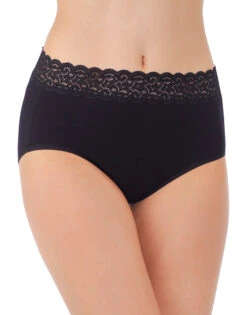 Vanity Fair Flattering Lace Cotton Brief 13396 16 Vanity Fair Flattering Lace Cotton Brief 13396 -Shop BoldBrief Vanity Fair 13396 Midnight Black B 1