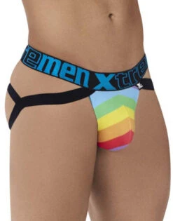 Xtremen Microfiber Pride Jockstrap 91083 8 Xtremen Microfiber Pride Jockstrap 91083 -Shop BoldBrief Xtremen 91083 Blue 3